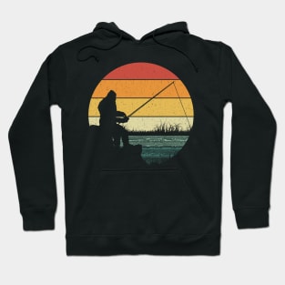 Bigfoot Fishing Retro Sasquatch Hoodie